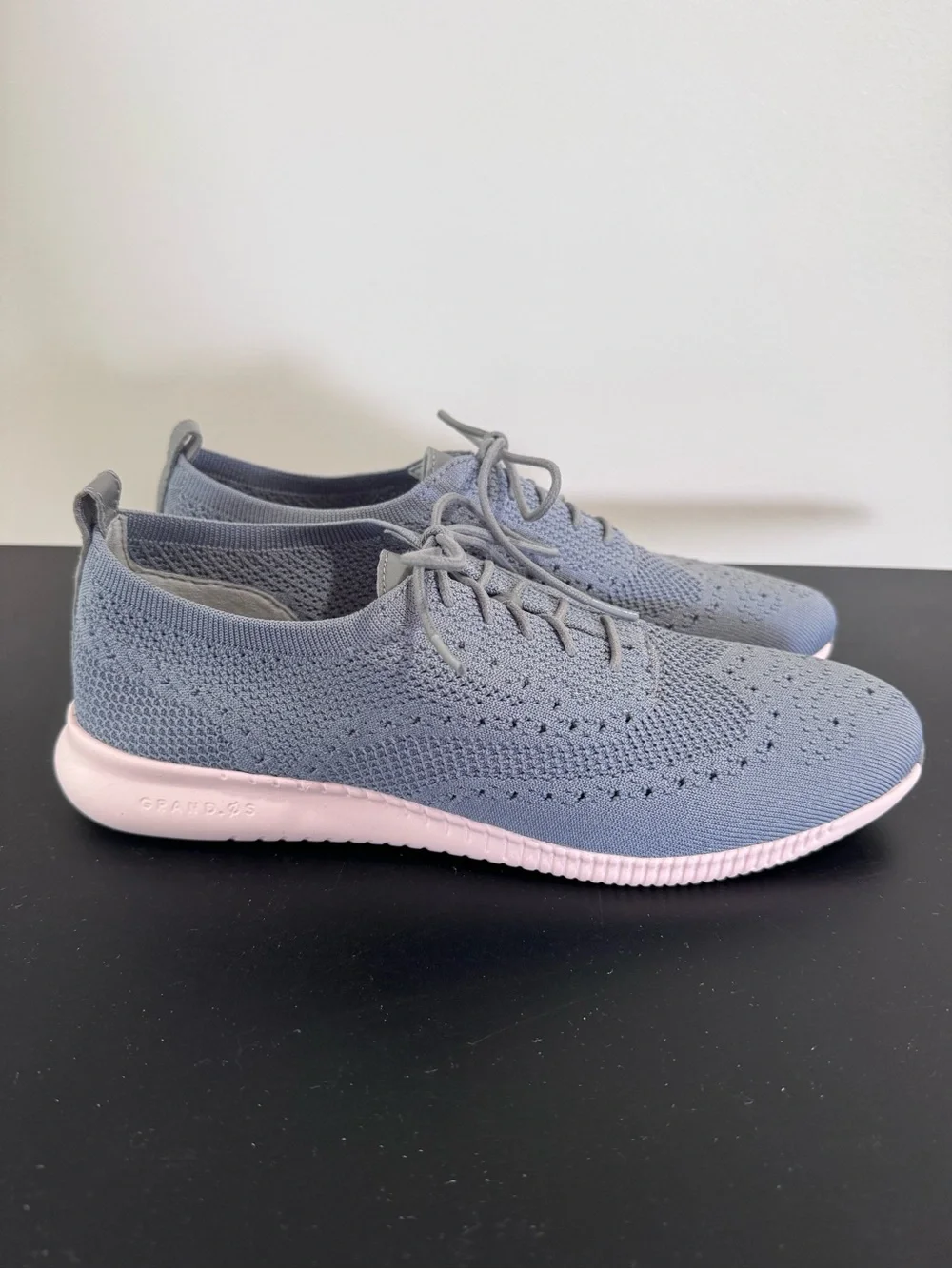 Cole Haan 2.ZERØGRAND Stitchlite Wingtip Oxfords Grey with light Pink Bottoms